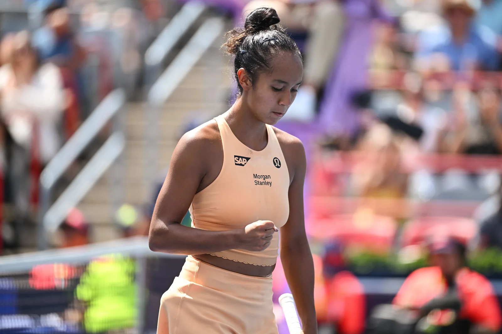 Leylah Fernandez representing Canada at the National Bank Open