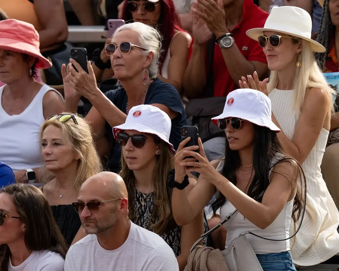 Spectators seated together at the National Bank Open in Toronto